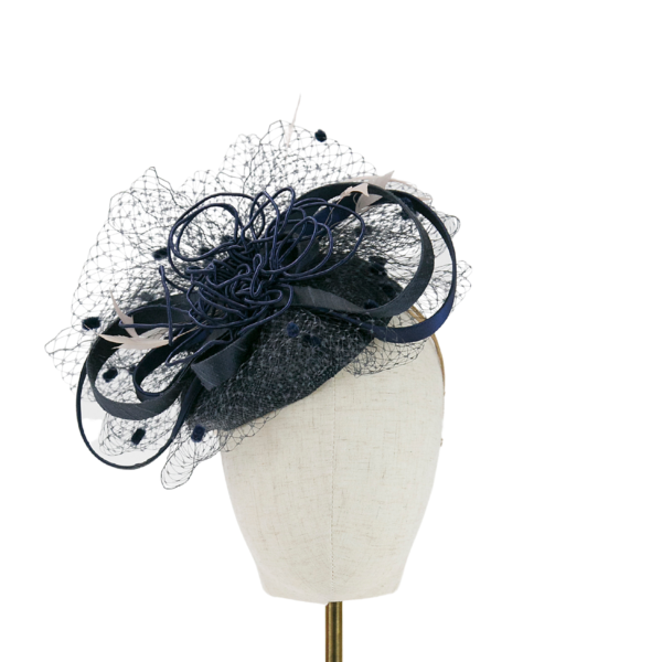 Black And White Crinoline Brim Headpiece Jenny Roberts Millinery