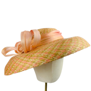 White Wide Brimmed Sun Hat with Silk Band